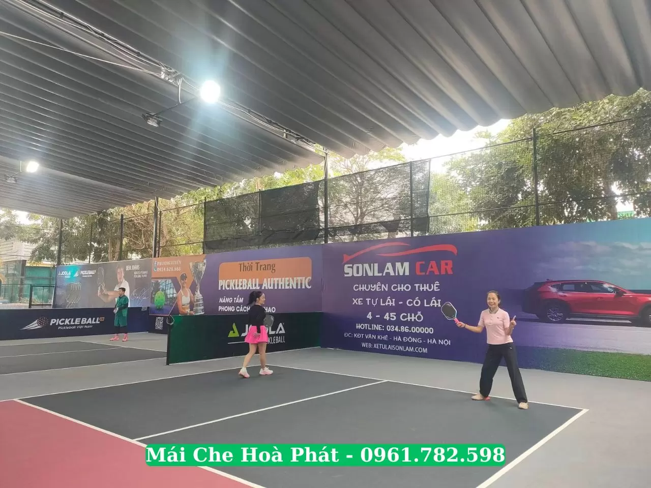Mái che sân pickleball giá rẻ, tiện lợi
