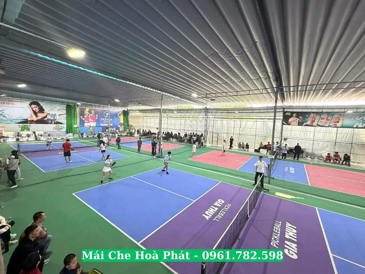 Mái che sân pickleball Gia Thuỵ Long Biên