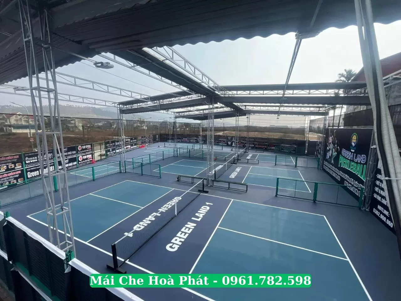 Chiều cao mái che sân pickleball Green Land 1