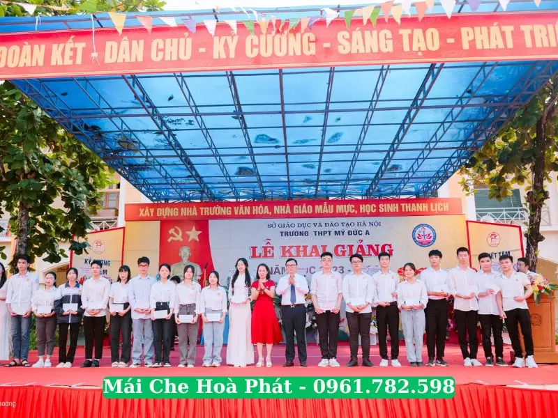Mái nhựa Poly trường Mỹ Đức A