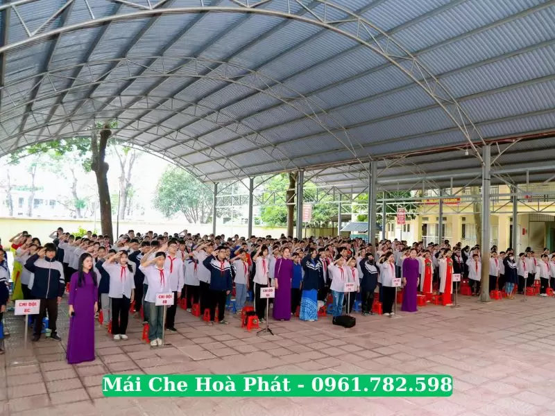 Mái tôn vòm trường học Hoà Xá