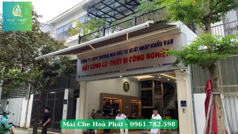 Lắp đặt mái hiên tự động tại KĐT Taseco