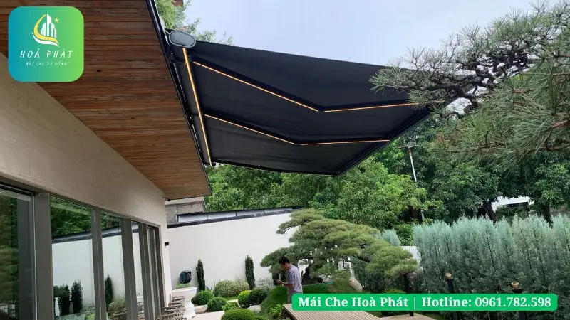 Công trình mái hiên tự động thông minh tại KĐT VinHomes Riversider
