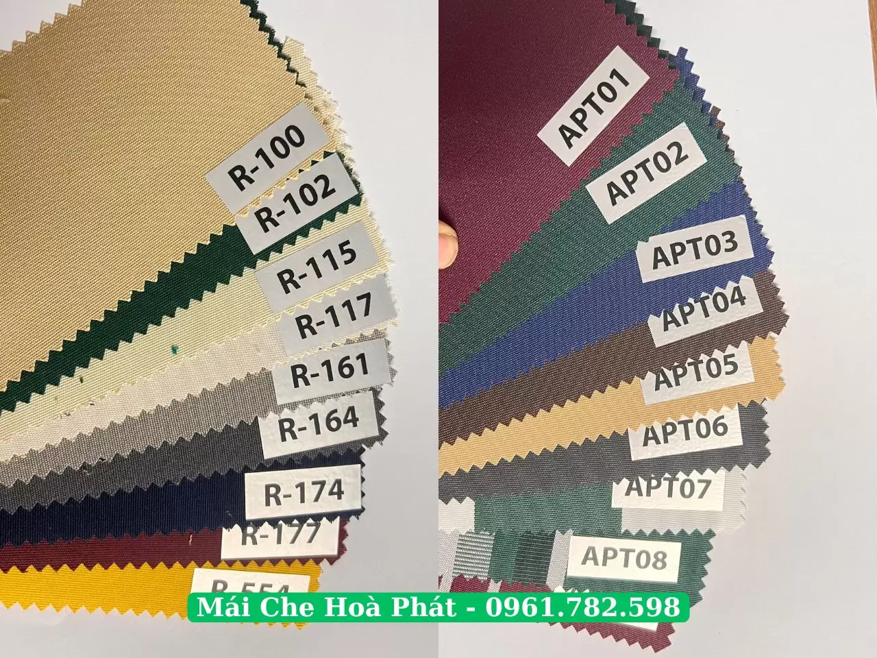 Mẫu vải bạt mái hiên nhập khẩu