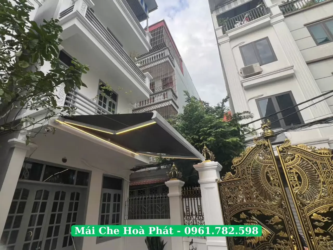 Công trình mái hiên tự động hiên nhà