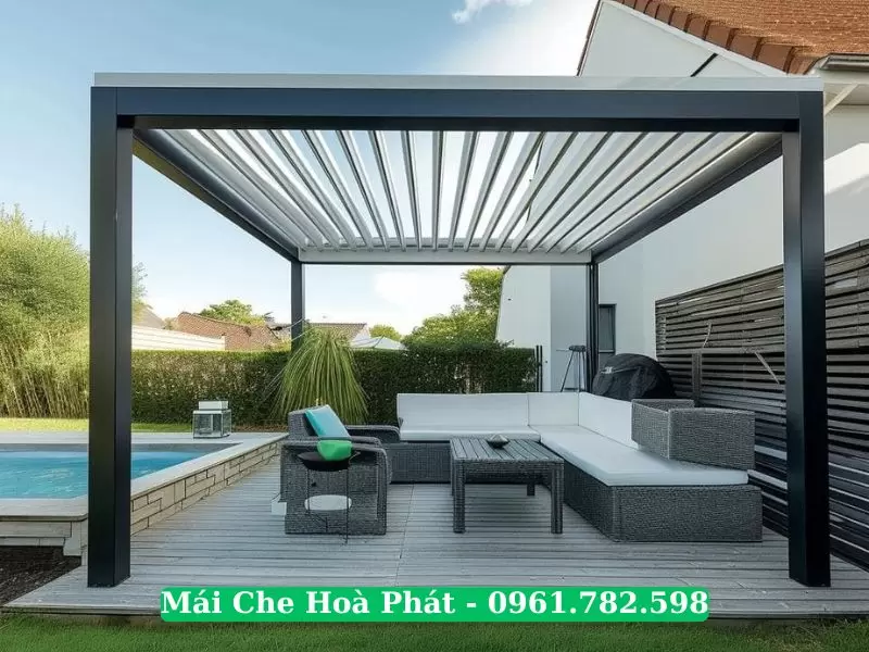 Giá mái nhôm xếp lật tự động