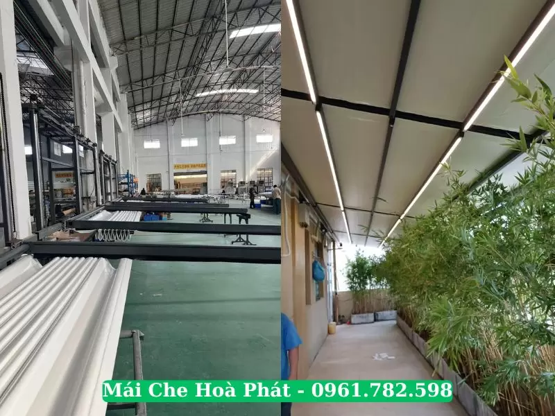 Mái xếp khung hợp kim nhôm Hoà Phát
