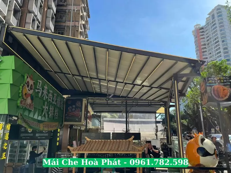 Mái xếp khung nhôm Hoà Phát