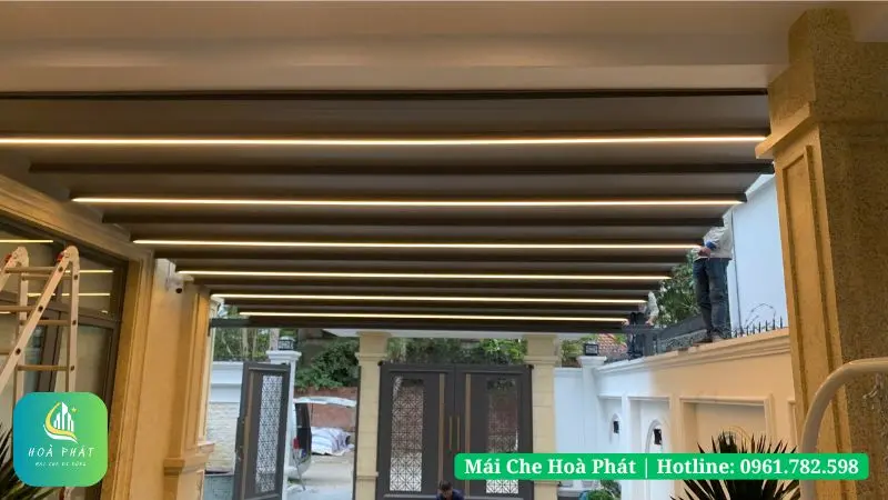 Mái bạt xếp khung hợp kim nhôm 6063T5