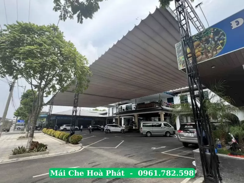 Mái bạt xếp khu để xe tại Hải Phòng