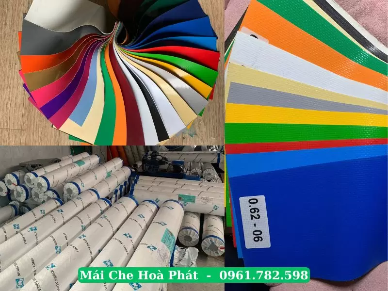 Bảng mẫu vải bạt mái xếp di động
