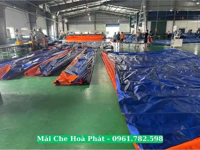 Xưởng may bạt xanh cam theo yêu cầu