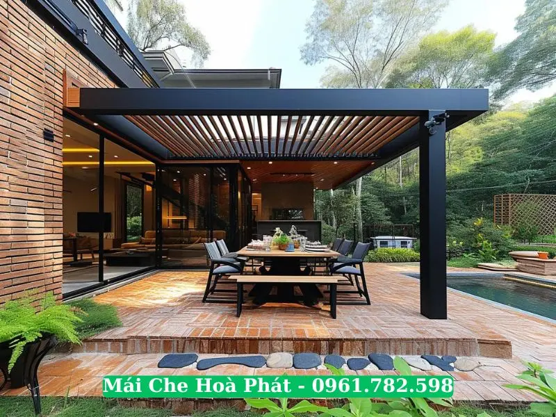 Hệ mái nhôm xếp lật tự động
