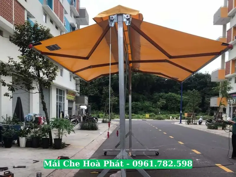 Mái hiên di động chữ A quán cafe