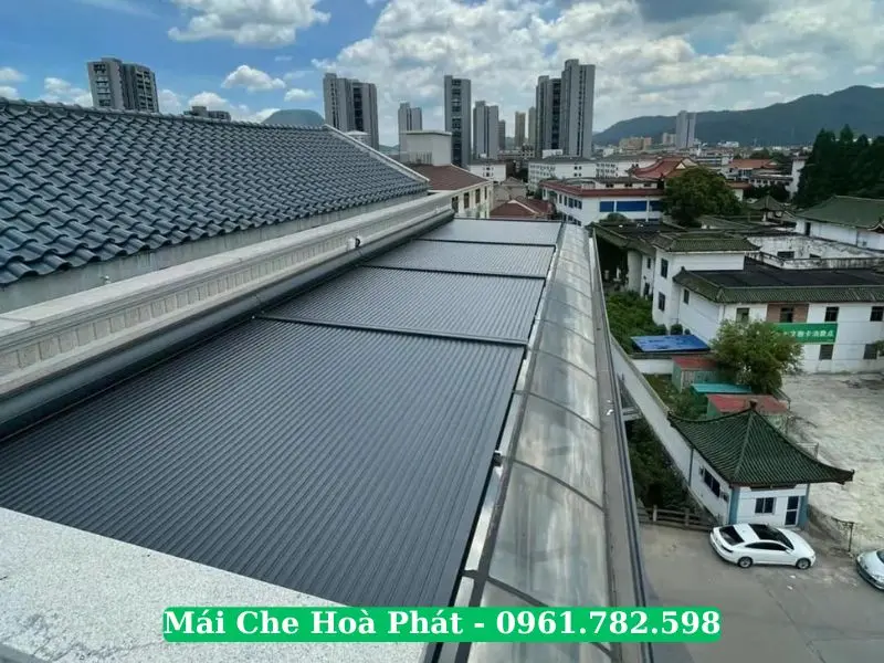 Công trình mái nhôm cuốn tự động tại Vinh