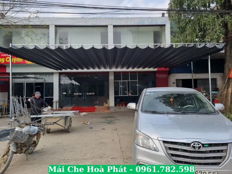 Mái che bạt xếp quán cafe tại Thái Nguyên