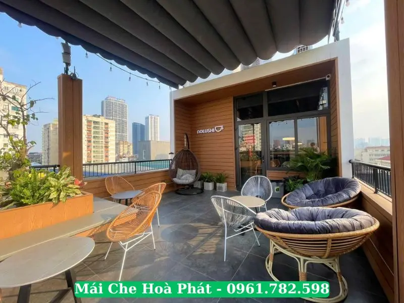 Mái bạt kéo quán cafe tại Ba Đình