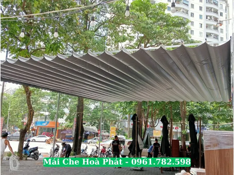 Công trình mái che bạt xếp quán nhậu