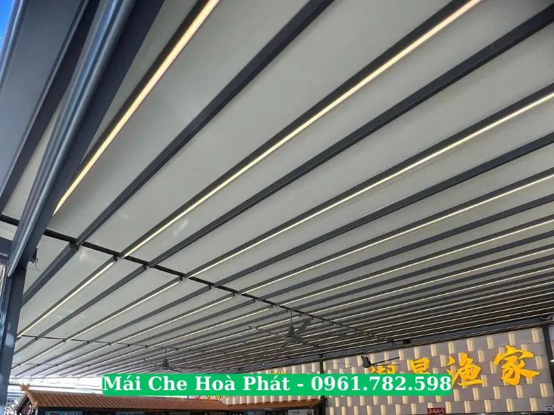 Mái xếp khung nhôm tự động nhập khẩu