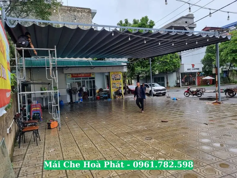 Công trình mái bạt xếp quán bia tại Hưng Yên