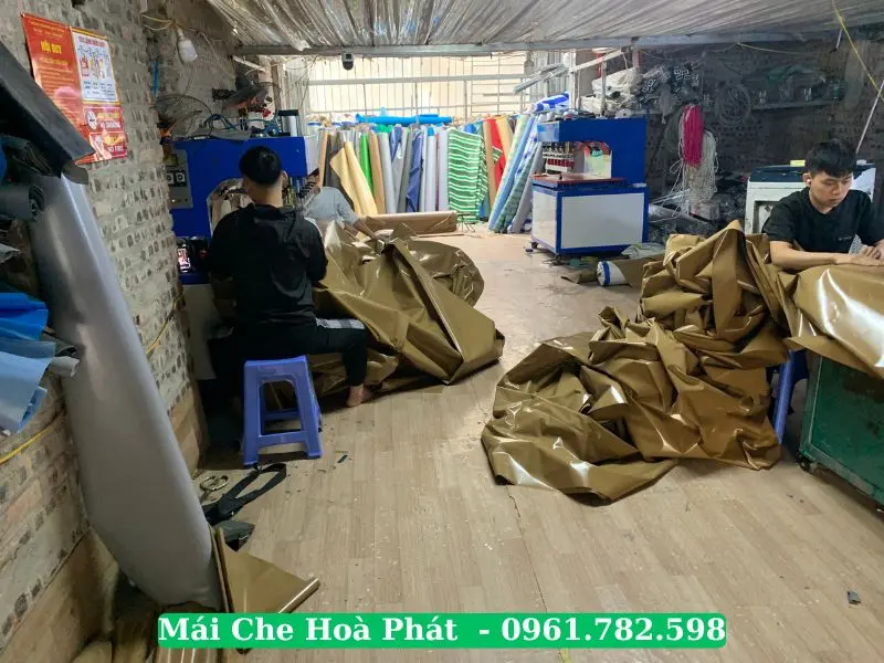 Xưởng may bạt mái che Hoà Phát