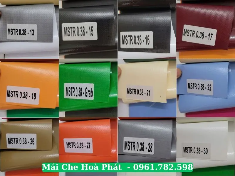 Bảng màu bạt mái xếp