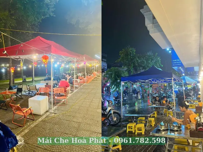 Các quán ăn nhà bạt lều xếp gập