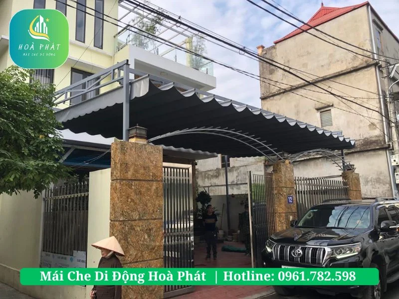 Mái che sân vườn sử dụng bạt Hàn Quốc