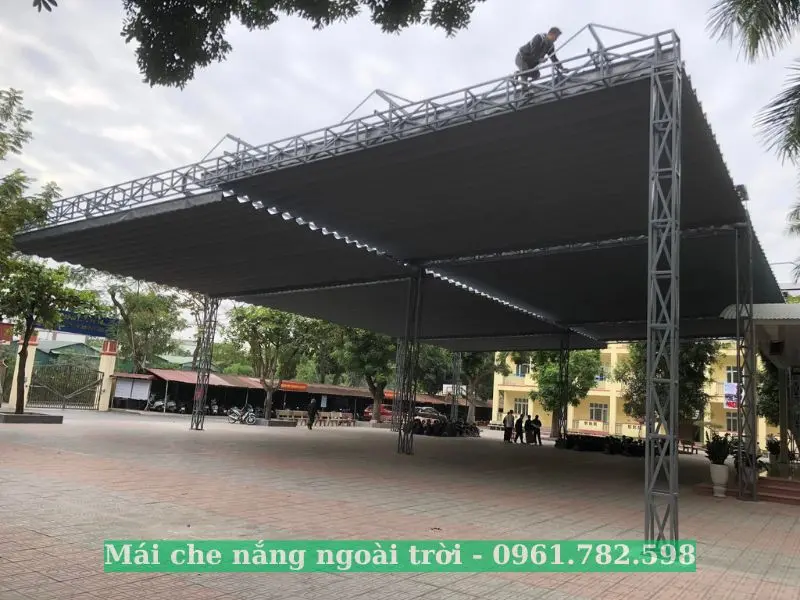 Mái xếp lượn sóng che nắng mưa