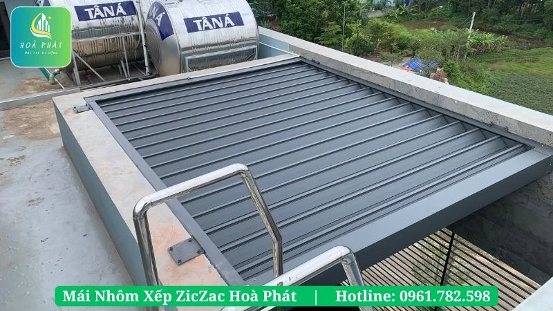 Công trình mái nhôm xếp trượt sân thượng