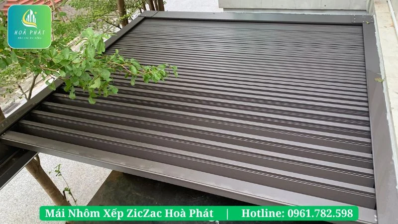 Hệ mái nhôm xếp ziczac nhập khẩu 