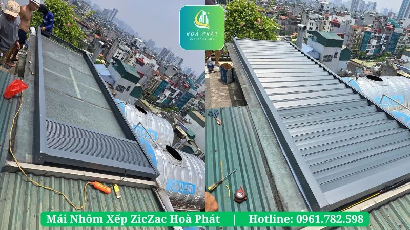 Công trình mái nhôm xếp trượt ziczac tại Đê LA Thành