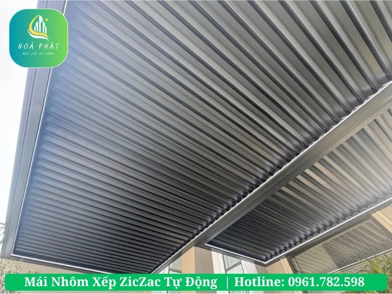 Hệ khung cột mái nhôm xếp ziczac lắp độc lập