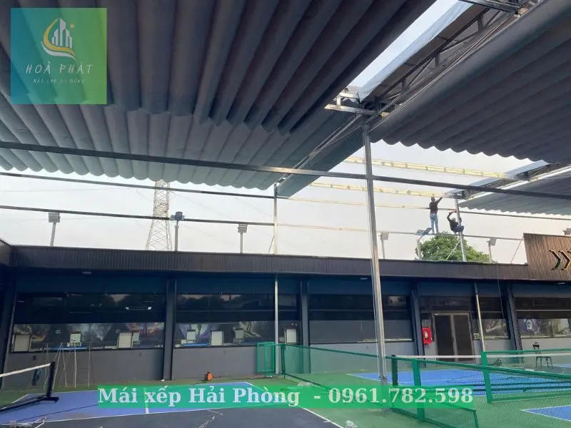 Mái xếp sân pickleball tại Hải Phòng
