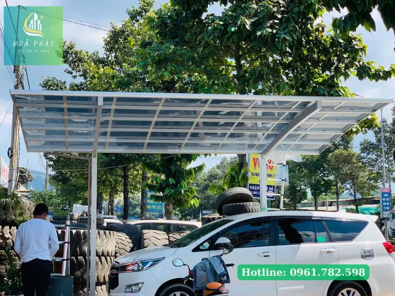 Mái nhựa poly khung hợp kim nhôm