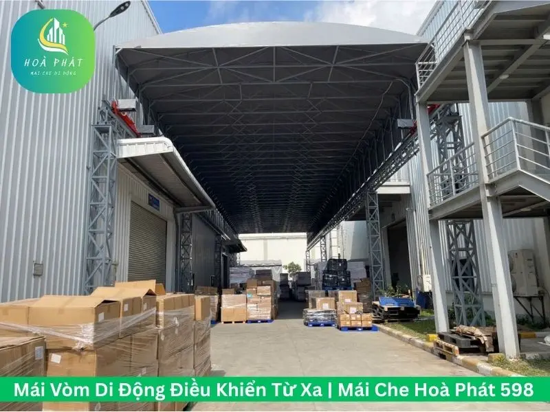 Mái vòm điện di động khu bốc xếp hàng hoá